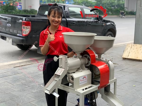 Máy xát gạo liên hoàn mini : xát lứt, xát trắng Vinmax VMLH90