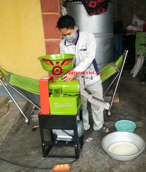 Máy xát gạo mini và nghiền ngô vỡ mảnh VINMAX 6N40