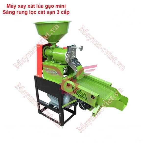 Máy xát gạo mini gắn sàng rung lọc sạn VM X3CN-S