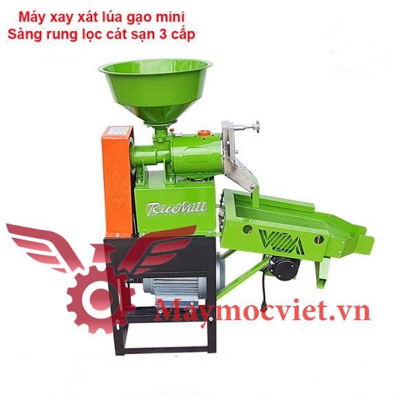 Máy xát gạo mini gắn sàng rung lọc sạn VM X3CN-S