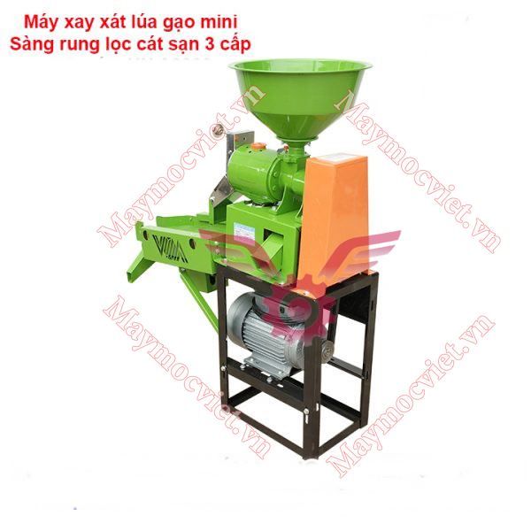 Máy xát gạo mini gắn sàng rung lọc sạn VM X3CN-S