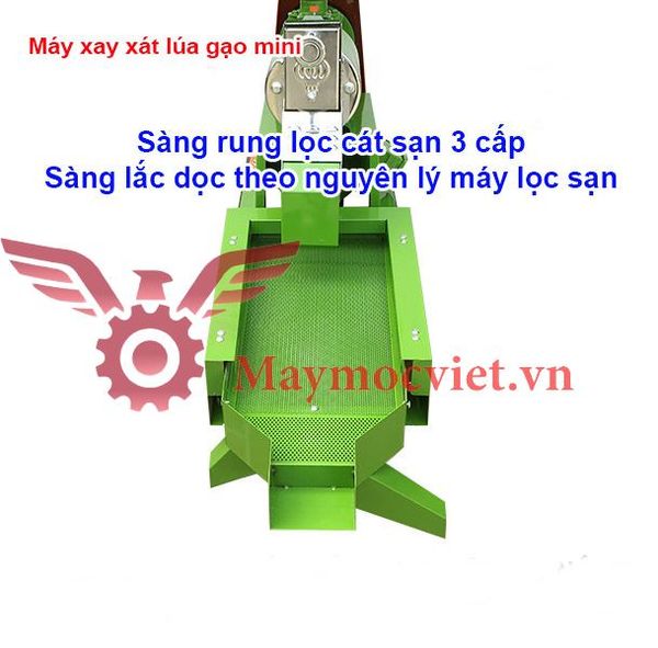 Máy xát gạo mini gắn sàng rung lọc sạn VM X3CN-S