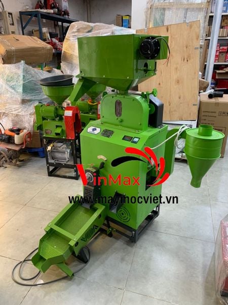 Máy xát gạo đa năng xát trắng, xát lứt phễu lọc tạp chất kèm sàng rung VM350N