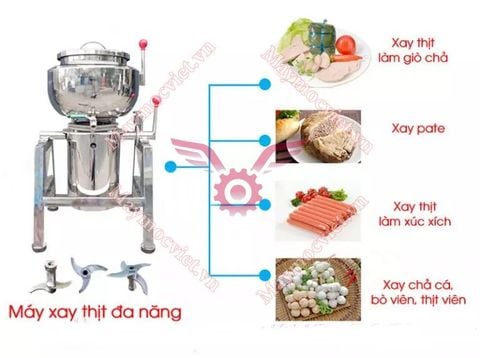Máy xay giò chả khung inox 25kg/mẻ VM XG25