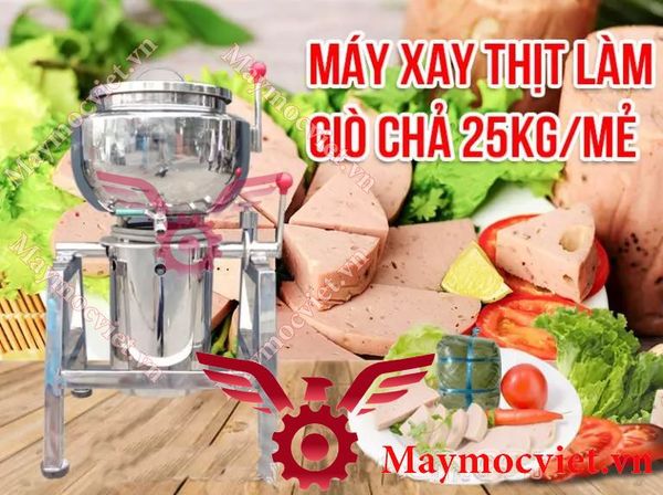 Máy xay giò chả khung inox 25kg/mẻ VM XG25