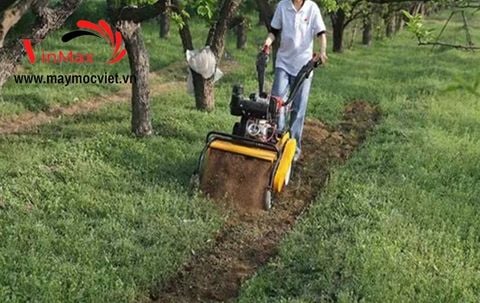 Máy làm đất 4 chức năng trục băm cỏ, sạc cỏ, xới đất, vun luống Turbo TBD500