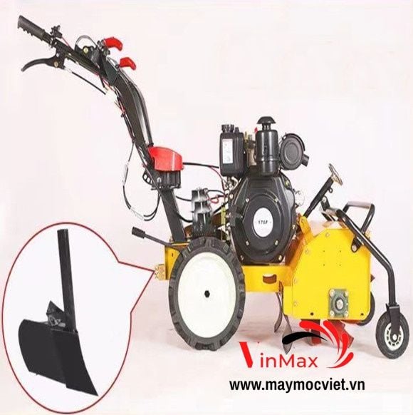 Máy làm đất 4 chức năng trục băm cỏ, sạc cỏ, xới đất, vun luống Turbo TBD500