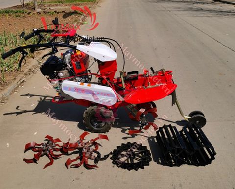 Máy xới đất lên luống tạo rãnh 2 cầu dàn xới trước Kawasaki VMDN700