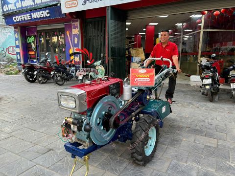 Máy xới đất ngồi lái Quế Hoa GL91 đầu nổ D15 gió đề