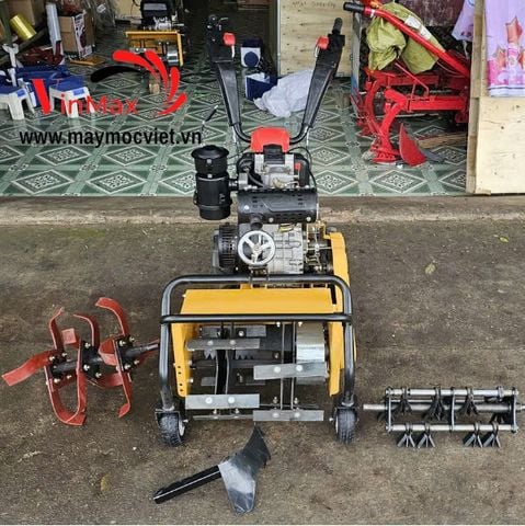 Máy xới đất, lên luống, sạc, băm cỏ đa năng động cơ dầu Turbo TBD173