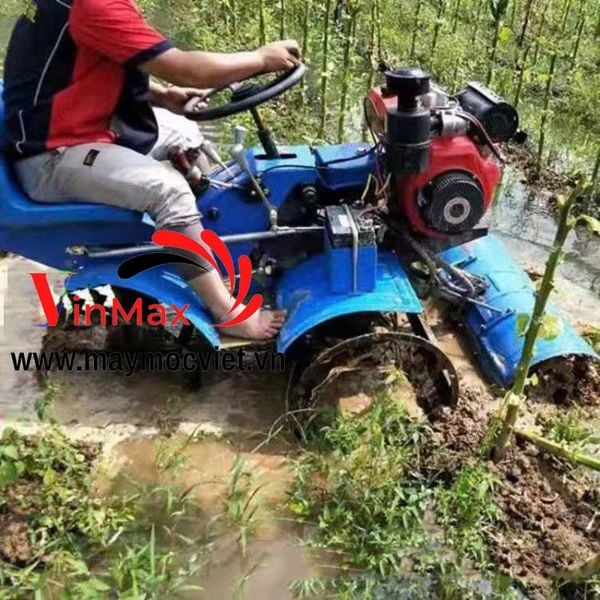 Máy phay, máy bừa ruộng nước chạy dầu Turbo TBX195