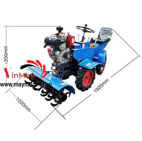 Máy phay, máy bừa ruộng nước chạy dầu Turbo TBX195