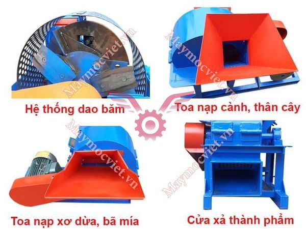 Máy băm mùn cưa, xơ dừa động cơ điện DC11