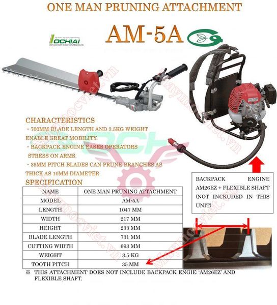 Máy tỉa hàng rào, đốn chè động cơ đeo lưng OCHIAI AM -5A