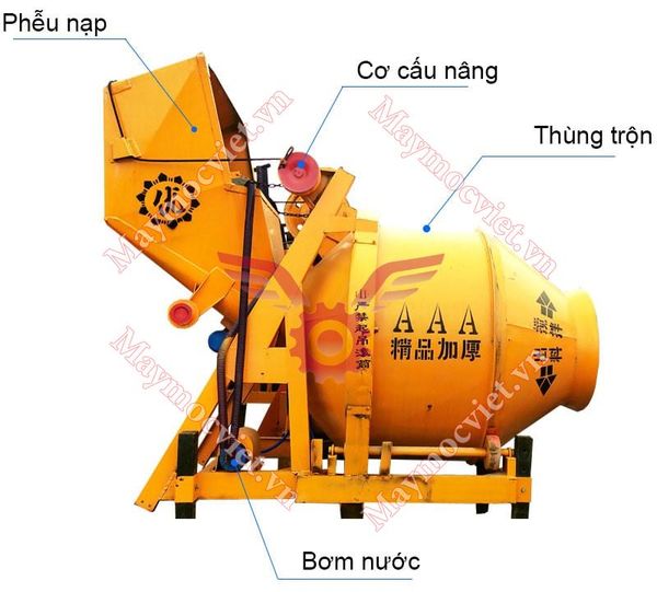 Máy trộn bê tông JZC 350 gầu lật