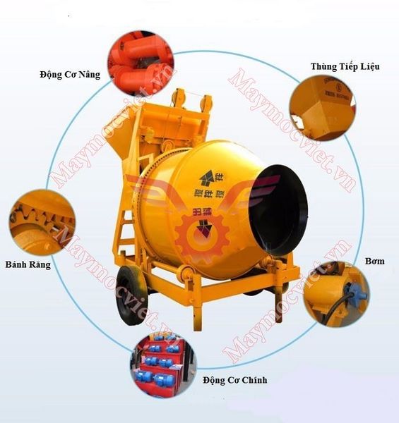 Máy trộn bê tông JZC 350 gầu lật