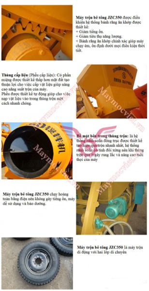 Máy trộn bê tông JZC 350 gầu lật