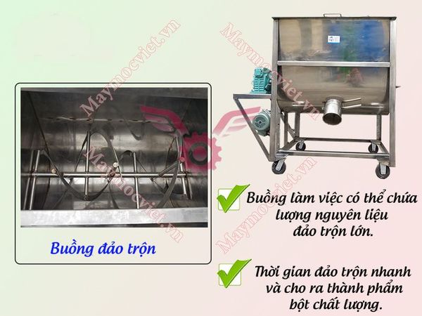 Máy trộn nguyên liệu inox 150kg/ mẻ TVM-150I