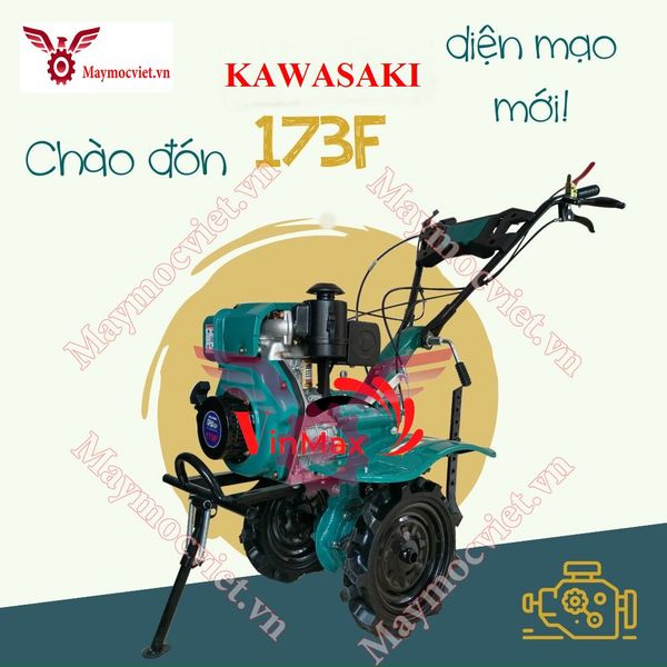Máy xới đất mini Kawasaki 173F chạy dầu