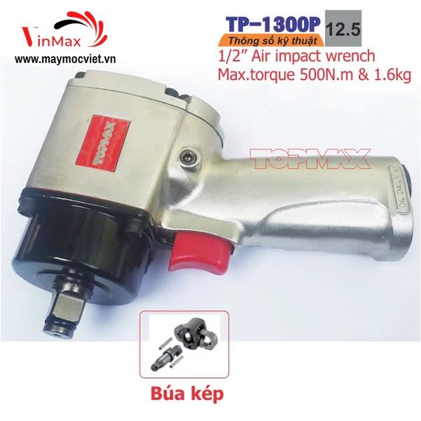 Súng bắn ốc hơi đầu ngắn Topmax TP-1300P (1/2inch)