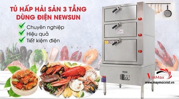 Tủ hấp hải sản 3 tầng dùng điện Vinmax VMTH900