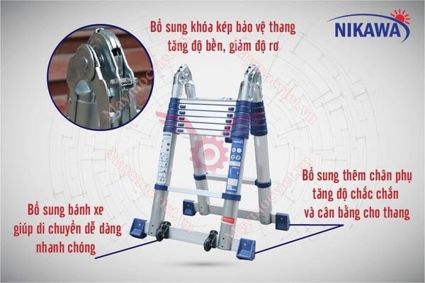 Thang nhôm rút đôi Nikawa NK-50AI-Pri