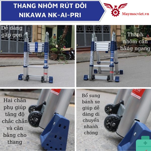 Thang nhôm rút đôi Nikawa NK-50AI-Pri