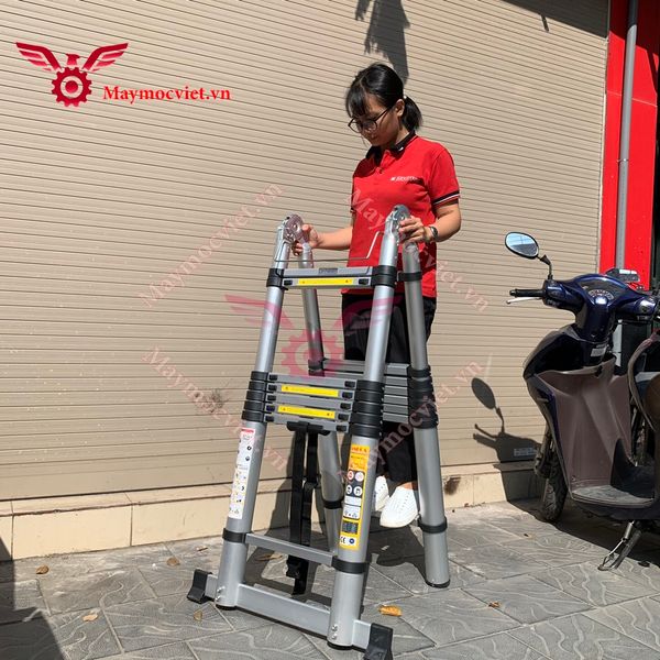 Thang nhôm rút,xếp đôi đa năng chính hãng Ameca AMI-500 5m