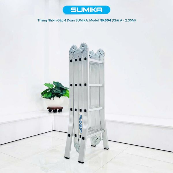 Thang nhôm chữ A rút lồng SUMIKA SKM404A