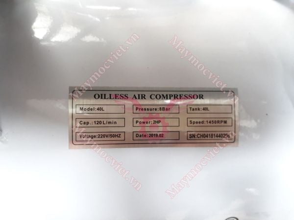 MÁY NÉN KHÍ KHÔNG DẦU OSHIMA 40L