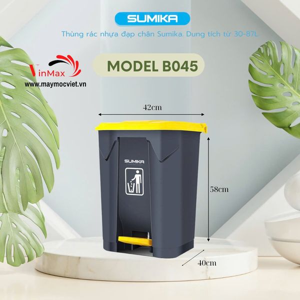 Thùng rác nhựa gia đình Sumika B045 - 45 lít