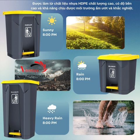 Thùng rác nhựa gia đình Sumika B045 - 45 lít