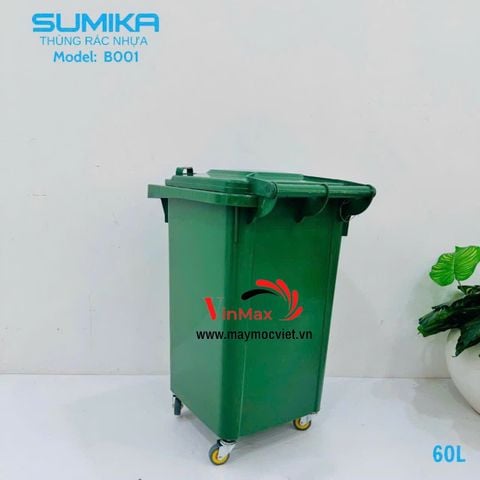 Thùng rác nhựa gia đình SUMIKA B001, dung tích 60L