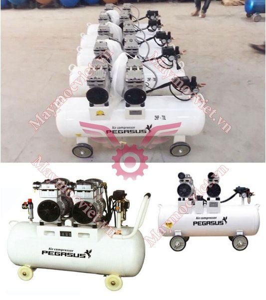 Máy Nén Khí Không Dầu Giảm Âm Wing TW-OF550x2 50L