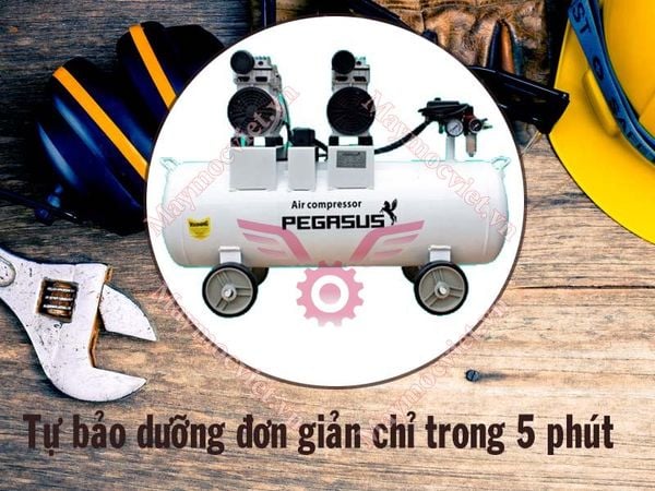 Máy nén khí không dầu Pegasus TM - OF750 x 2 - 70L