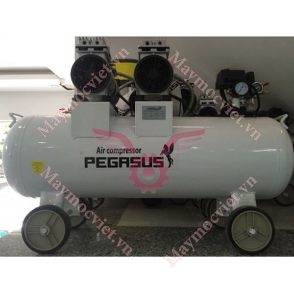 MÁY NÉN KHÍ KHÔNG DẦU,GIẢM ÂM PEGASUS TM - OF550 X 2 - 70L (1,5HP)