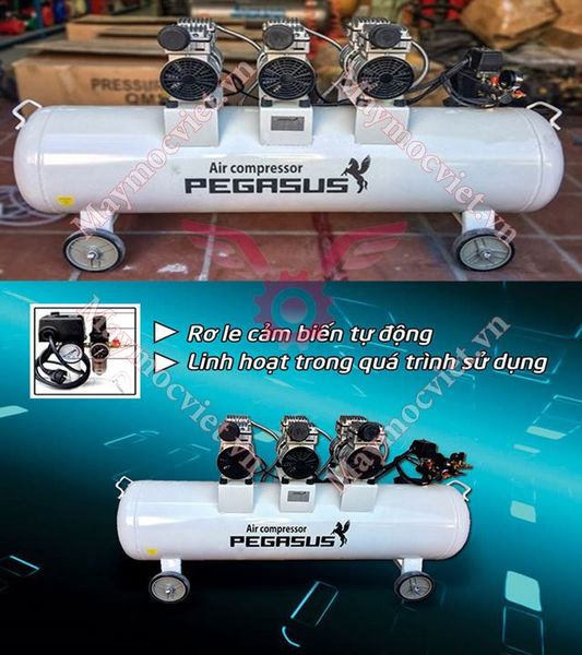 Máy nén khí giảm âm Pegasus TM - OF750 x 3- 70L