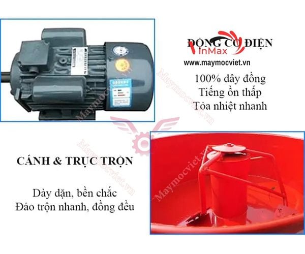 Máy trộn bê tông cưỡng bức bánh răng Đông Phong 500l DFC500