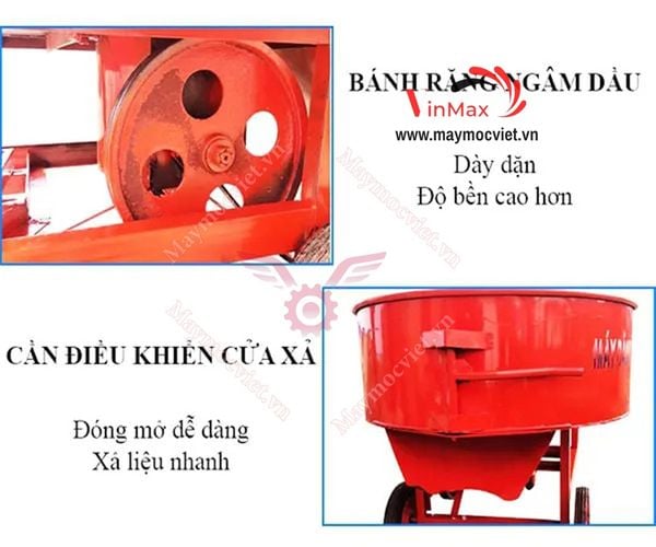 Máy trộn bê tông cưỡng bức bánh răng Đông Phong 500l DFC500