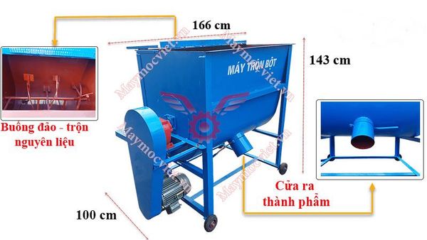 Máy trộn giá thể, thức ăn chăn nuôi TVM-150
