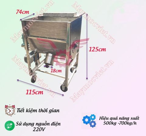 Máy trộn nguyên liệu inox 50kg/mẻ TVM-50I