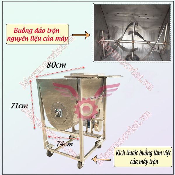 Máy trộn nguyên liệu inox 50kg/mẻ TVM-50I