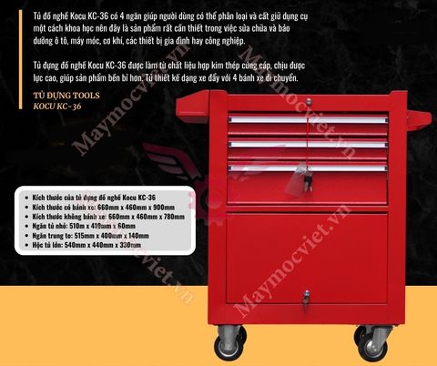 TỦ ĐỰNG ĐỒ NGHỀ 4 NGĂN KOCU KC-36