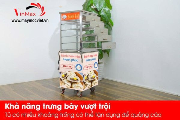 Tủ hấp bánh bao trưng bày di động VN-600DK (hấp 80 bánh)