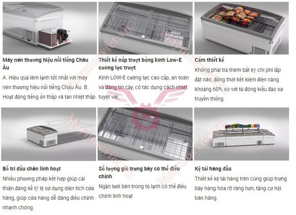 Tủ đông đảo siêu thị Kolner AIF-185E / 210S / 250S-A