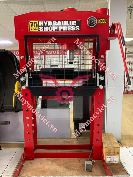 Máy Ép Thủy Lực Dùng Tay Và Khí Nén 75T Có Đồng Hồ TY75021