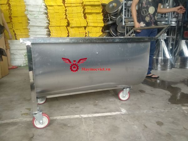 Xe đẩy cám, tra cám inox VMTC1000