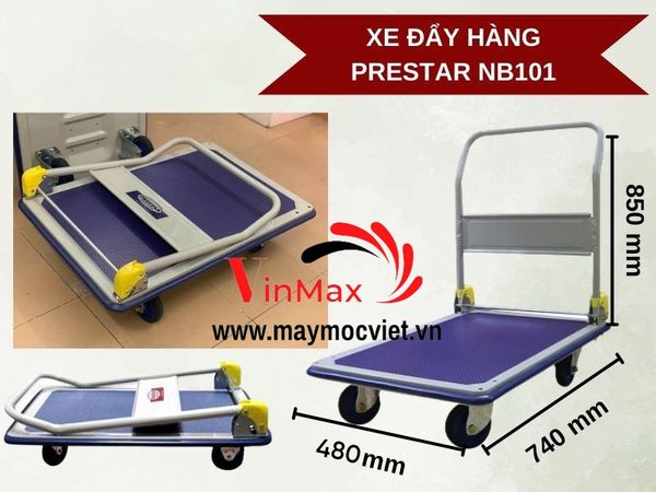 Xe đẩy hàng 4 bánh Nhật Bản Prestar NB101 tải trọng 150Kg