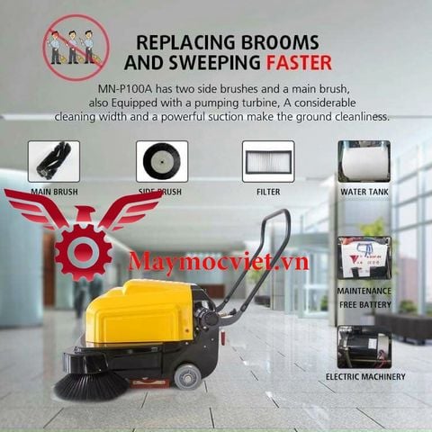 Xe quét rác đẩy tay dùng acquy MN-P100AS