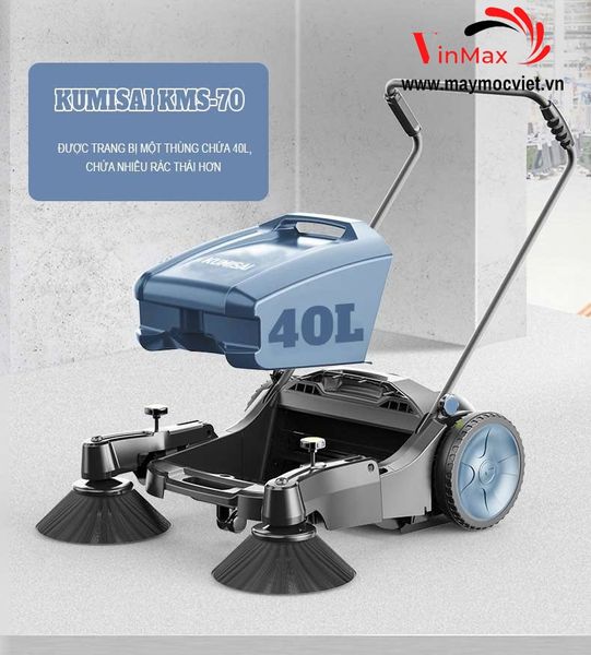 Xe quét rác đường đẩy tay mini Kumisai KMS70